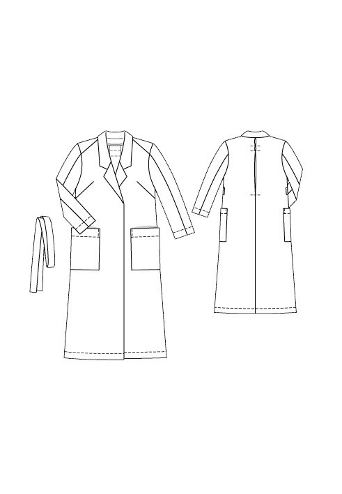 Pattern Straight-cut coat with a smell (Burda 2/2016, pattern number 128 V)