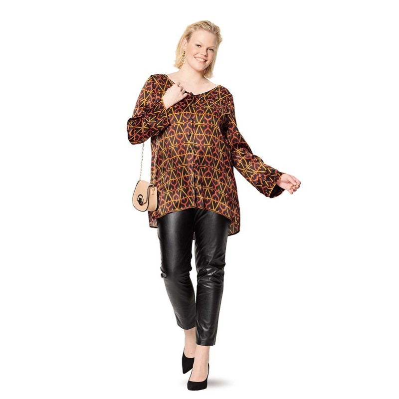 Pattern Blouse-shirt with...