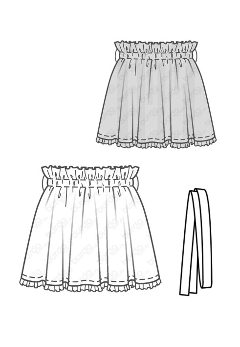 Pattern Skirt of a lush cut with a belt (Burda 1/2017, pattern number 9364 D)