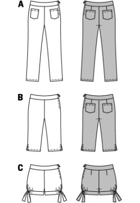 Pattern Pants with a fastener in the side seam (Burda 1/2014, pattern number 9444 A)