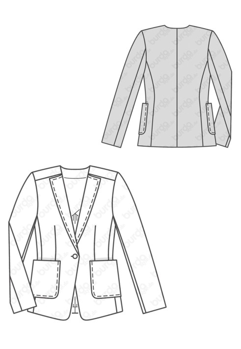 Pattern Slim-fit jacket with narrow lapels (Burda 2/2019, pattern number 6273 A)