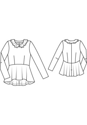 Pattern Blouse with basque and lace collar (Burda 8/2012, pattern number 114)