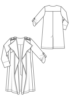 Pattern Trench coat of free cut (Burda 3/2019, pattern number 128)