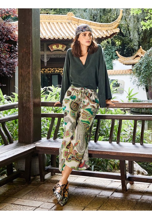 Pattern Wide-cut pants with a decorative belt (Burda 2/2020, pattern number 105)