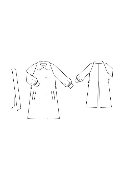 Pattern A-silhouette coat with wide raglan sleeves (Burda 4/2010, pattern number 124)