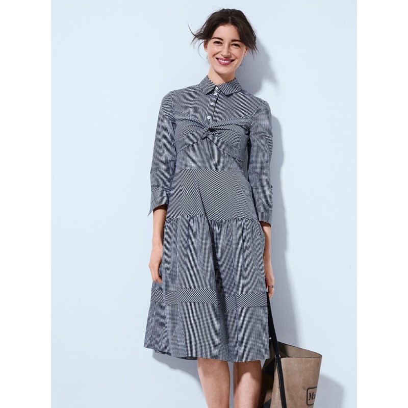 Pattern Shirt-cut dress...