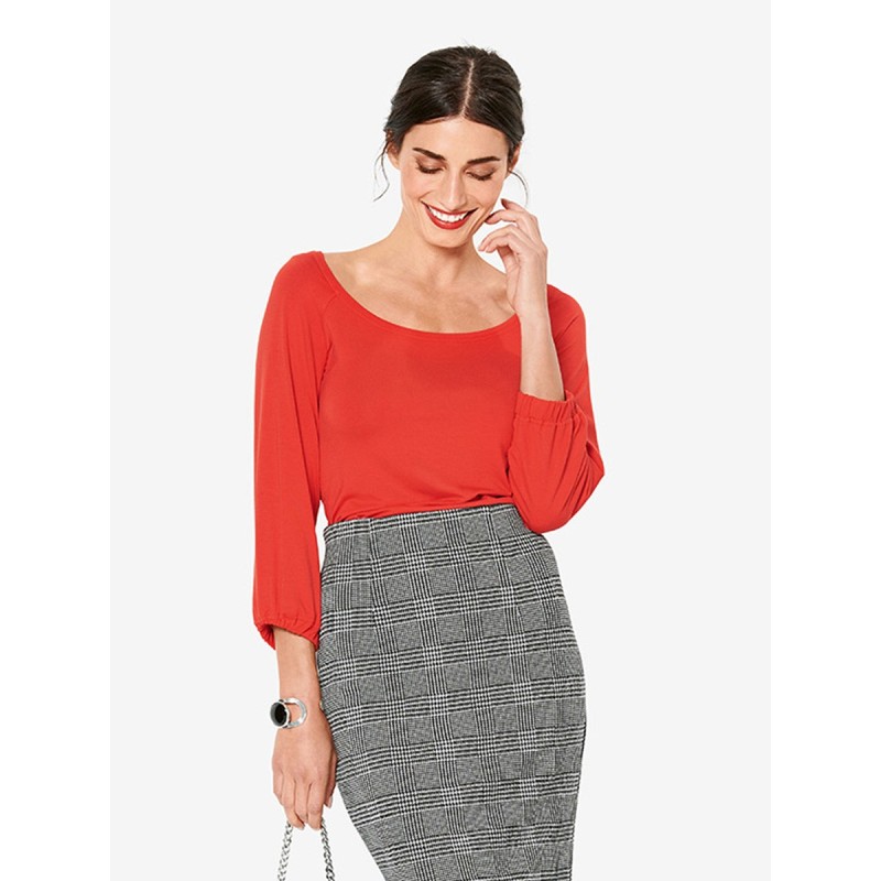 Pattern Knitted blouse with...