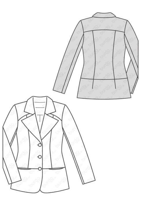 Pattern Jacket of a fitted silhouette with shoulder yokes (Burda 2/2016, pattern number 6581 B)