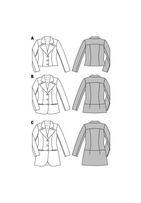 Pattern Jacket of a fitted silhouette with shoulder yokes (Burda 2/2016, pattern number 6581 B)