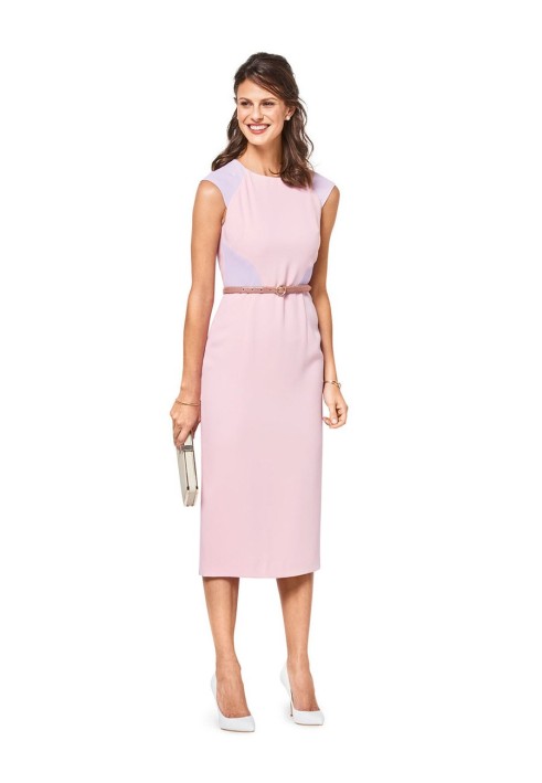 Pattern Sheath dress with contrasting details (Burda 1/2018, pattern no. 6438 B)