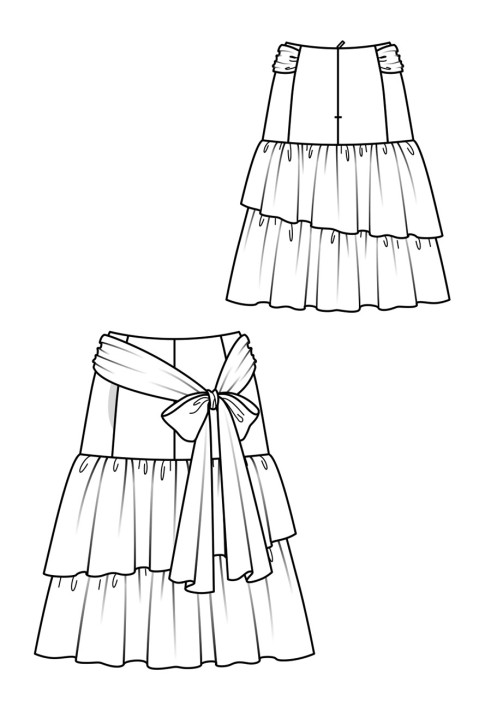 Pattern Skirt with maxi frills (Burda 4/2019, pattern number 114)