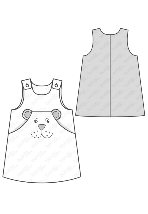 Pattern corduroy sundress with wide straps (Burda 2/2018, pattern number 9330 B)