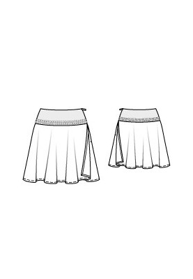 Pattern Skirt on a wide yoke with rivets (Burda 1/2010, pattern number 108 B)