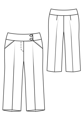 Pattern Culottes with a wide belt (Burda 8/2019, pattern number 123 A)