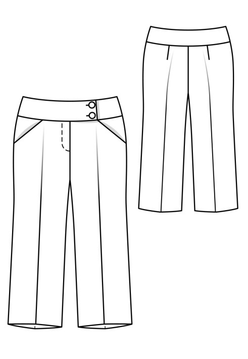 Pattern Culottes with a wide belt (Burda 8/2019, pattern number 123 A)