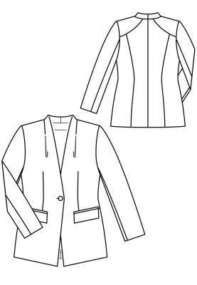 Pattern Jacket with V-neck and stand-up collar (Burda 8/2018, pattern number 127)