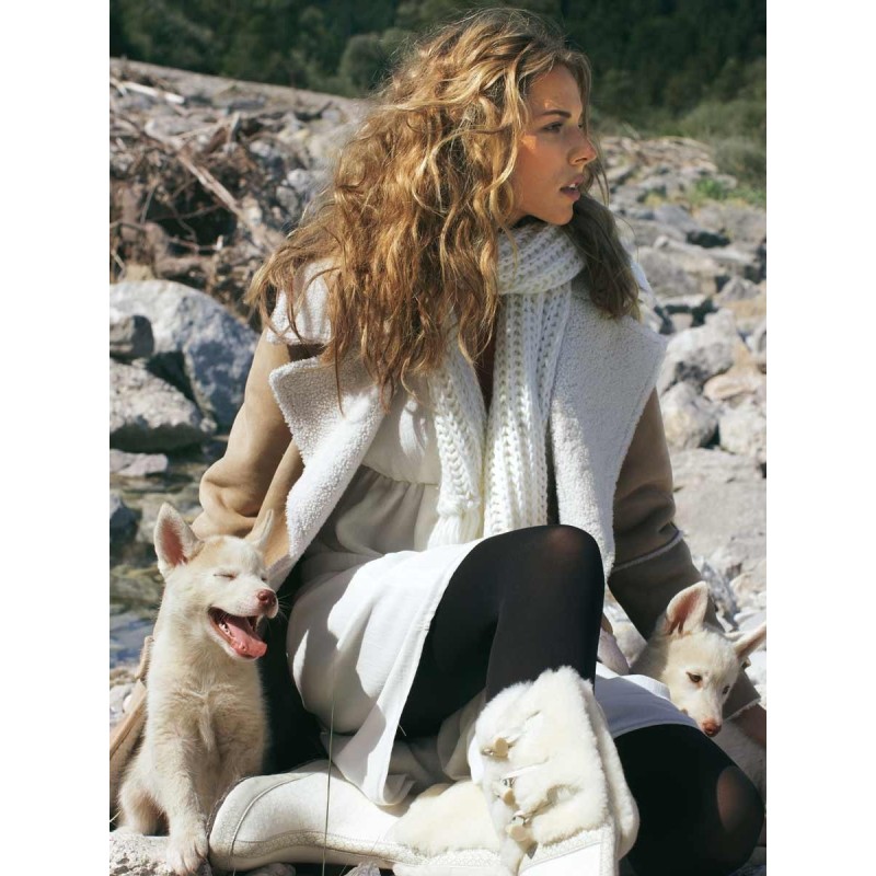 Pattern Sheepskin coat with...