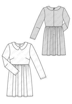 Pattern A cut-off dress with a turn-down collar (Burda 2/2019, pattern number 6265 A)