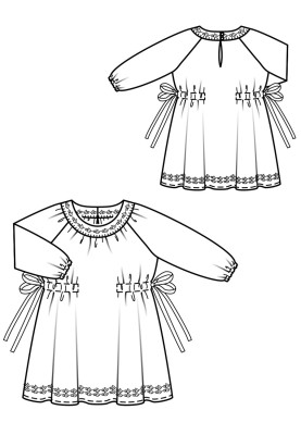 Pattern Dress in a fitted cut with raglan sleeves (Burda 2/2019, pattern number 131 B)