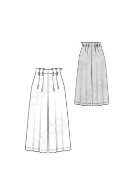 Pattern Beltless high rise culottes (Burda 1/2020, pattern no. 6226 B)