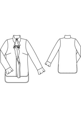 Pattern Blouse with a high collar and an elongated back (Burda 9/2011, pattern number 135)