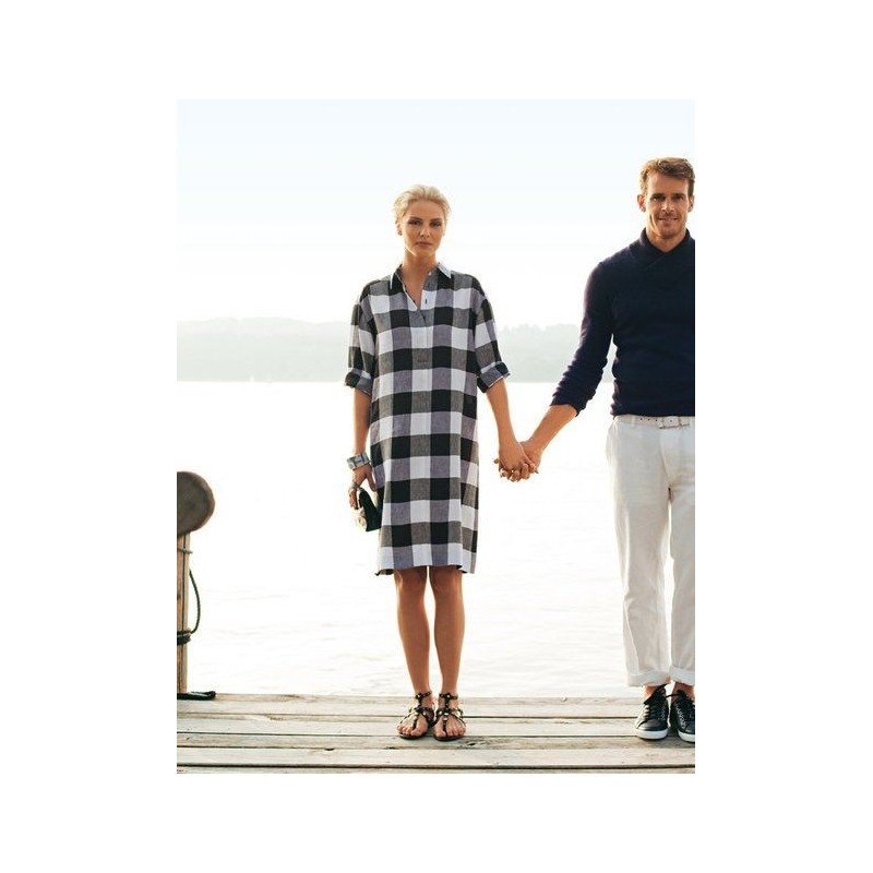 Pattern Shirt-cut dress...