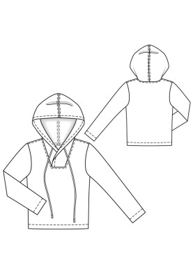 Pattern Anorak with a hood and without a fastener (Burda 5/2017, pattern number 121)