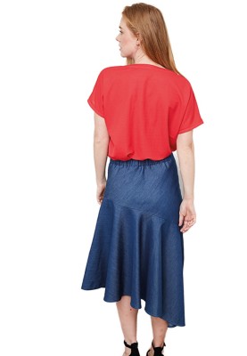 Pattern Skirt with an asymmetrical flounce (I love to sew 1/2019, pattern number 111)