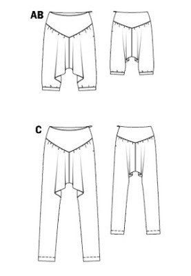 Викрійка Брюки саруели в спортивному стилі (Burda 1/2011, № викрійки 124 C)