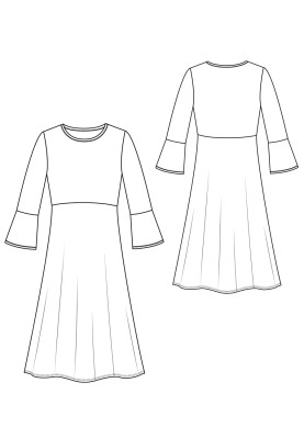 Pattern Knitted dress with high waist (I love to sew 4/2019, pattern number 115)