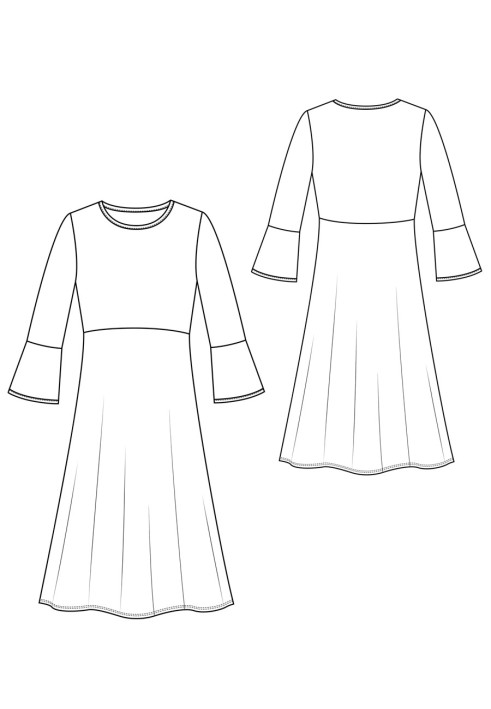 Pattern Knitted dress with high waist (I love to sew 4/2019, pattern number 115)