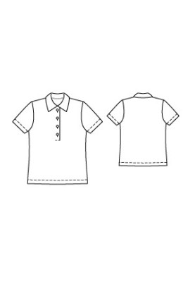 Pattern T-shirt with short sleeves and polo fastening (Burda 4/2010, pattern number 113 A)