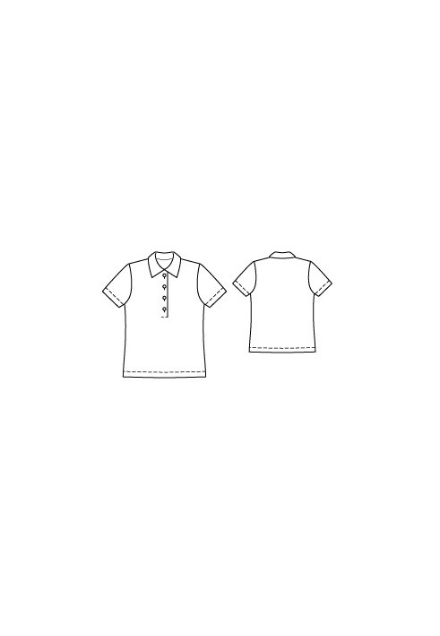 Pattern T-shirt with short sleeves and polo fastening (Burda 4/2010, pattern number 113 A)