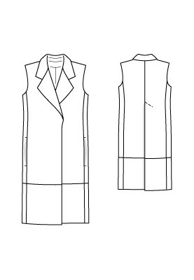 Pattern Long vest made of nappa leather (Burda 8/2011, pattern number 133)