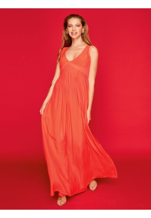 Pattern Maxi dress with a deep neckline and pleats (Burda 4/2016, pattern number 101 A)