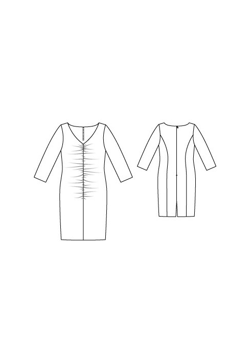 Pattern Dress with a pressed cut made of crepe satin (Burda 2/2011, pattern number 135)