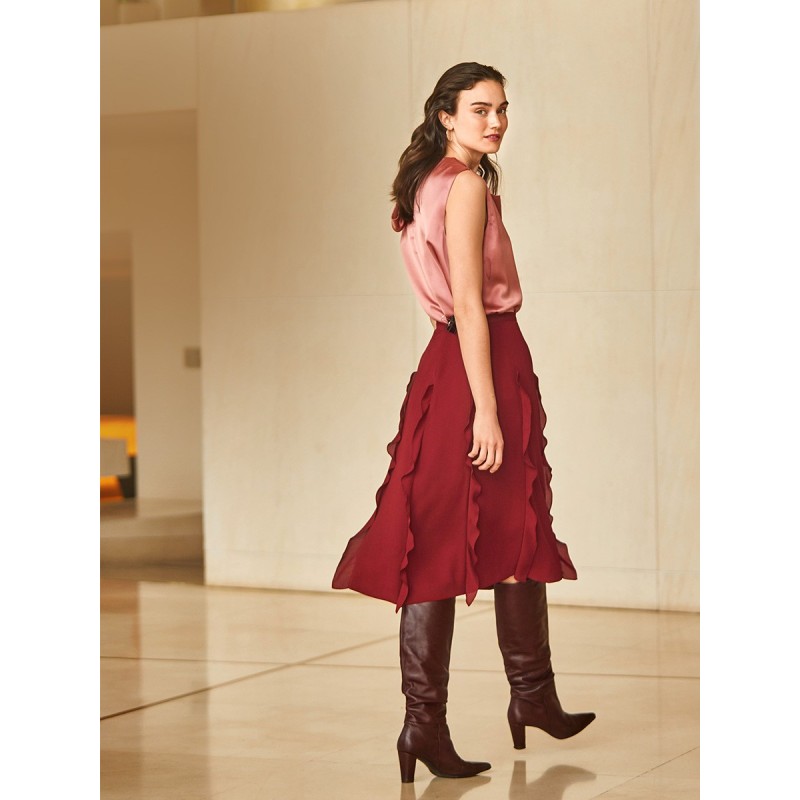 Pattern A-line skirt with...