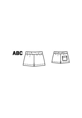 Pattern Knitted shorts with an elastic waistband (Burda 7/2010, pattern number 141A)