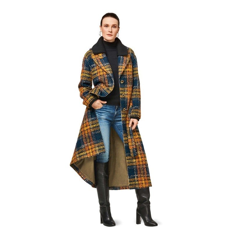 Pattern Maxi coat with...