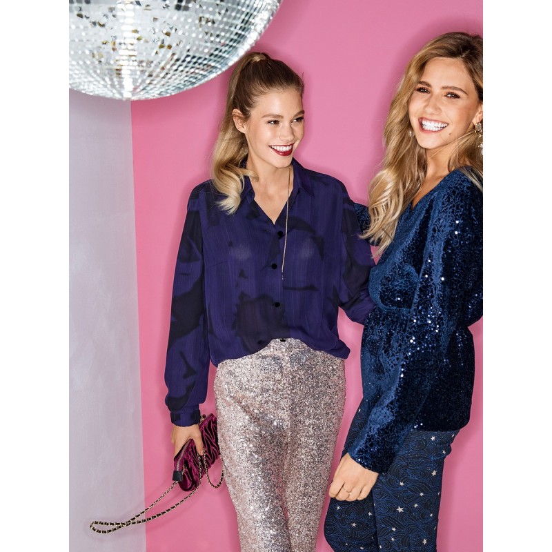 Pattern Blouse-shirt with...