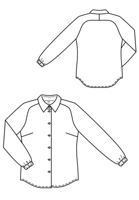 Pattern Blouse-shirt with raglan-shoulder sleeves (Burda 1/2019, pattern number 109)