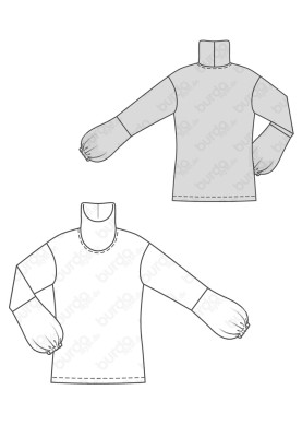 Pattern Simple cut pullover with puffy sleeves (Burda 2/2018, pattern number 6367 B)