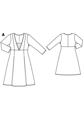 Pattern Dress with a flared silhouette (Burda 5/2015, pattern number 128 A)