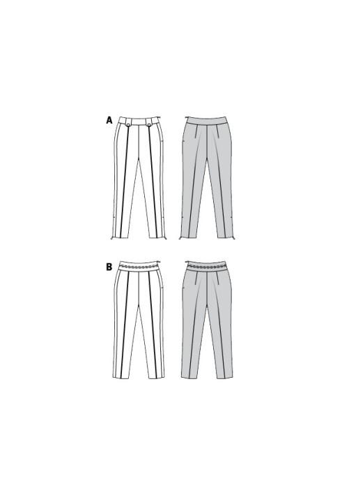 Pattern Short trousers with a narrow cut (Burda 2/2020, pattern number 6158 B)