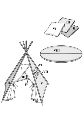 Pattern Children's tent with pillows (Burda 1/2017, pattern number 6559)