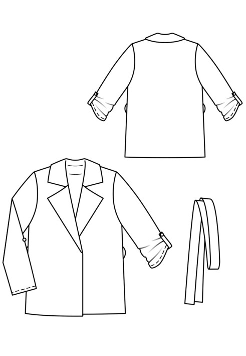 Pattern Jacket of a straight silhouette without a lining and a fastener (Burda 6/2019, pattern number 117)