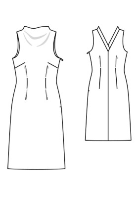 Pattern Dress with a wavy neckline (Burda 10/2015, pattern number 111 B)