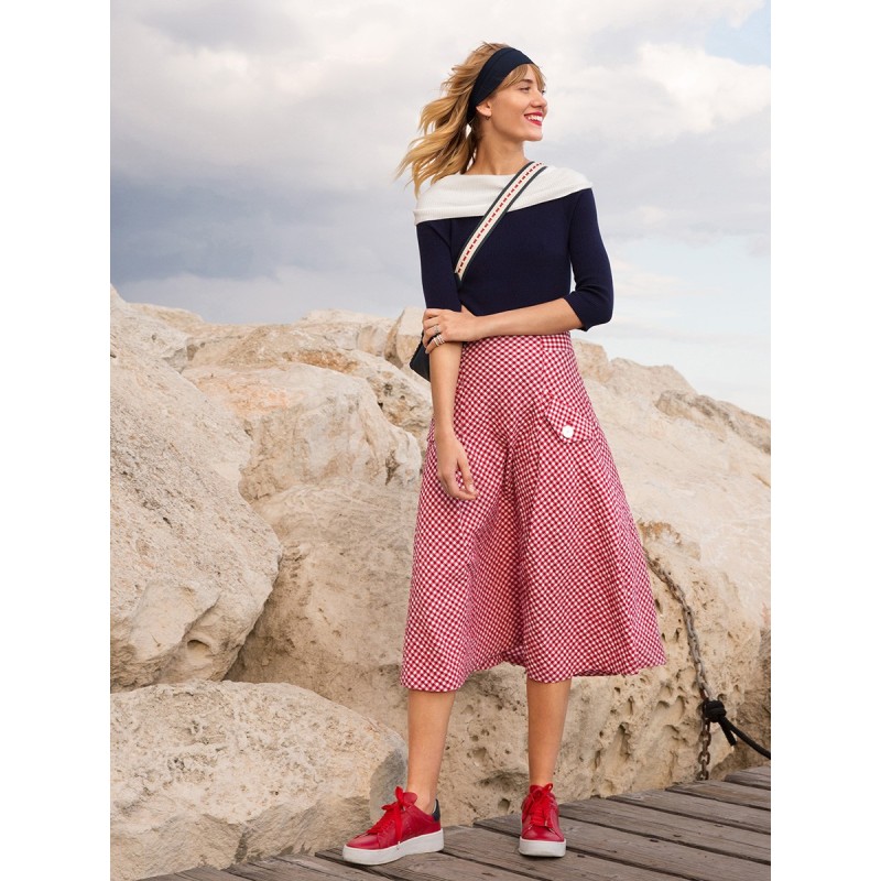 Pattern A-line skirt with...