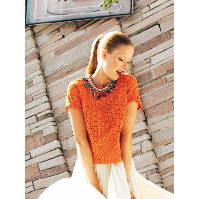 Pattern Blouse with short...