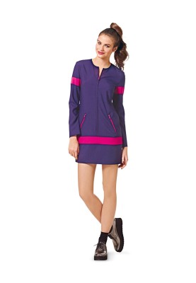 Pattern Short dress in a sporty style with a hood (Burda 2/2016, pattern number 6595 B)